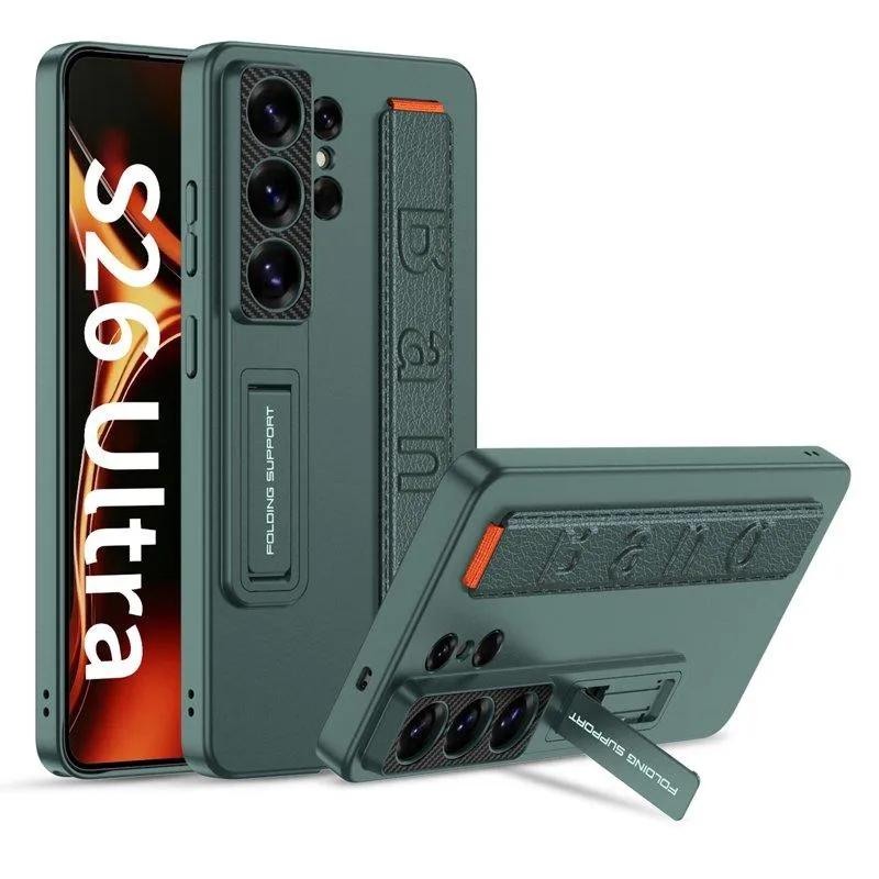 GKK Mobilskal för Samsung Galaxy S26 Ultra Kickstand PU + PC – Grön