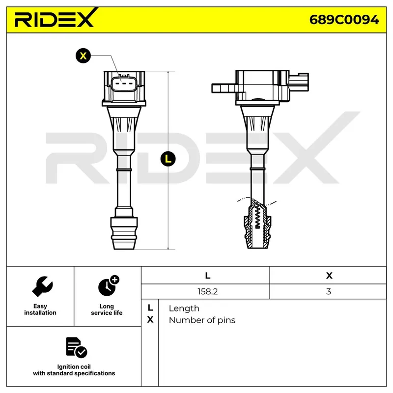 Tändspole RIDEX 689C0094