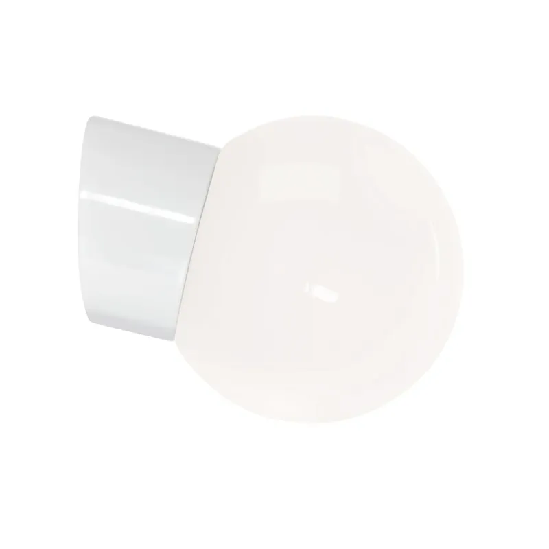 Ifö Electric Classic Glob Väggarmatur blank, sned, IP54 Vit