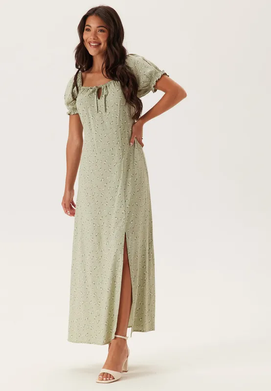 Front Tie Long Viscose Dress (#6945)