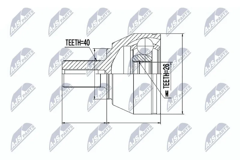 Ledsats, drivaxel NTY NPZ-FR-040