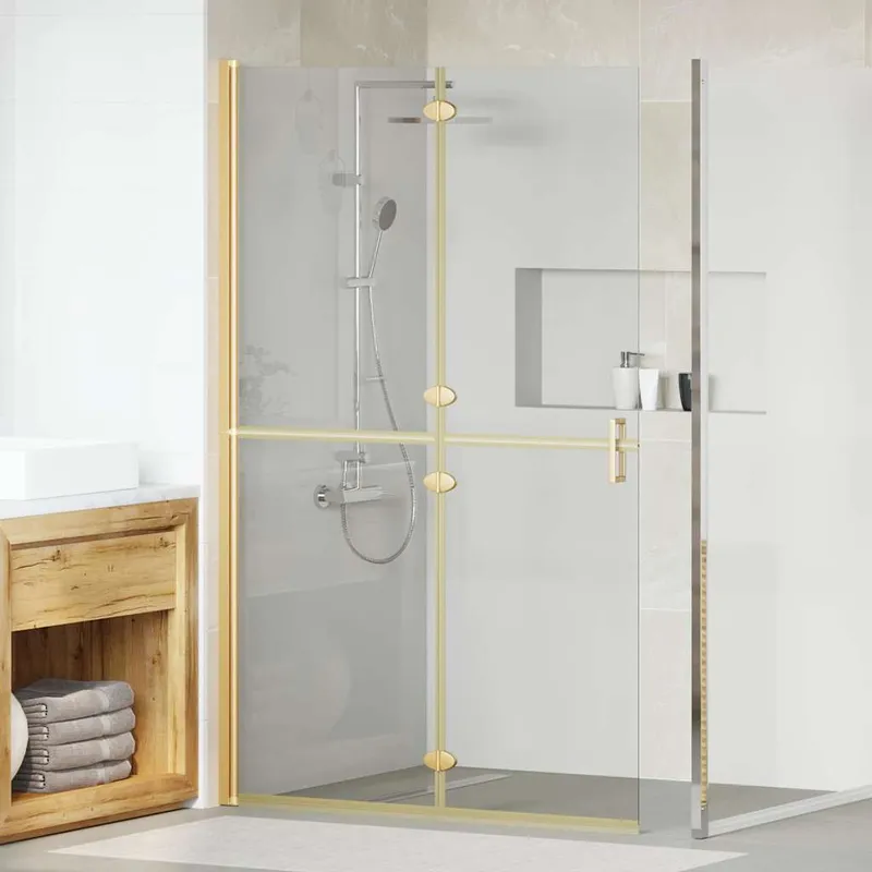 vidaXL Walk-In duschvägg Guld 120 x 6,5 x 190 cm