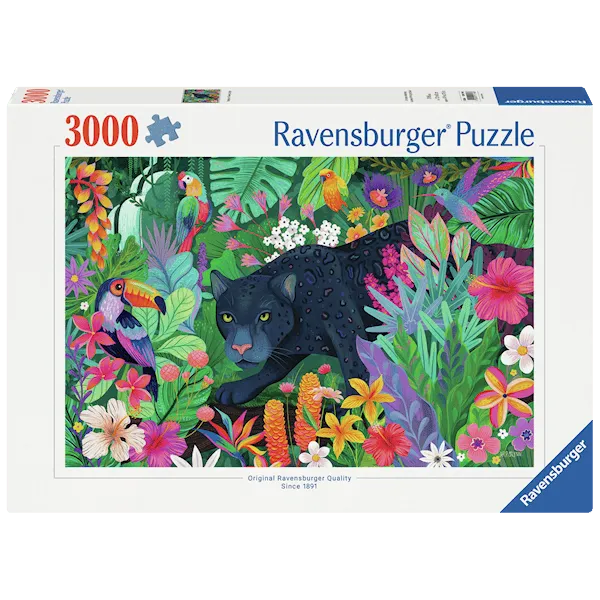 Panther in Flowery Jungle Pussel 3000 Bitar, Ravensburger