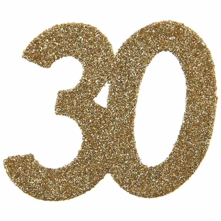 Konfetti guld 30 år, 6-pack