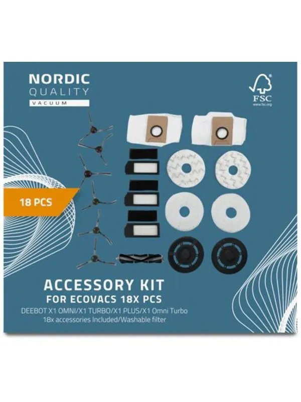 Nordic Quality Robotdammsugare 18 Pcs Kit Ecovacs