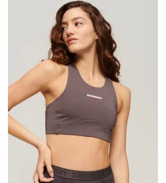 Superdry för kvinnor. WS311591A Core Active BH grå (S), Deportivo, Multisport, Återvunnen polyester, Hållbar