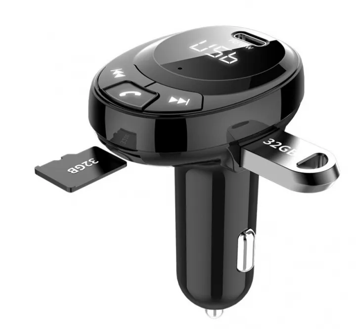 FM-sändare med Bluetooth-handsfree, QC 3.0 Laddare