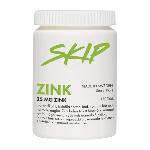 Zink 25mg 150 tabletter Skip Nutrition