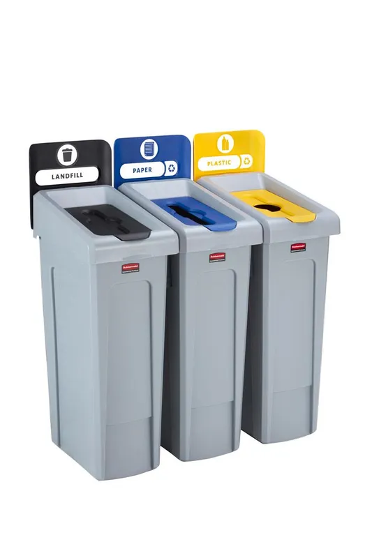 Rubbermaid Slim Jim Sorteringsstation deponi/papper/plast