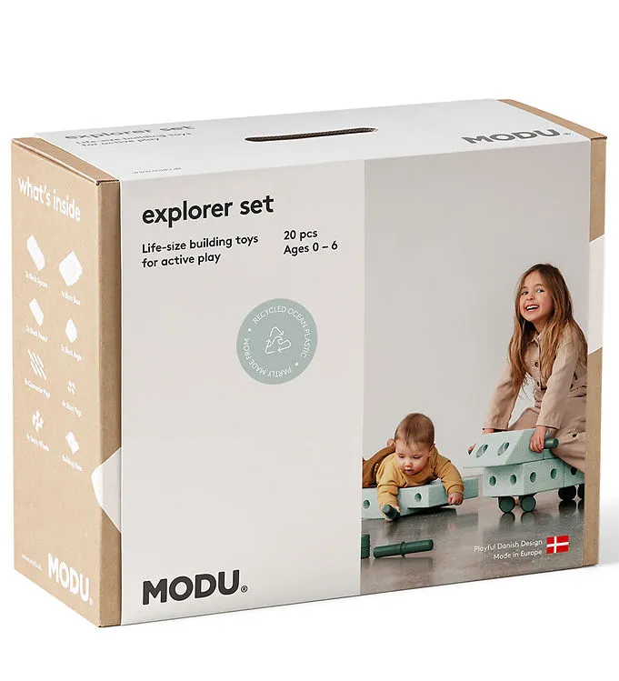 MODU Explorer Set – 20 Delar – 55x40x20 cm – Ocean Mint/Forest G