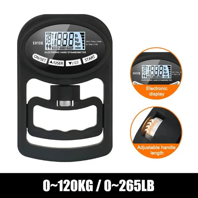 396Lbs/180Kg Digital handdynamometer Grip Styrketestare med LCD-skärm för underarmsträning Finger Power Tyngdlyftning (#4763)