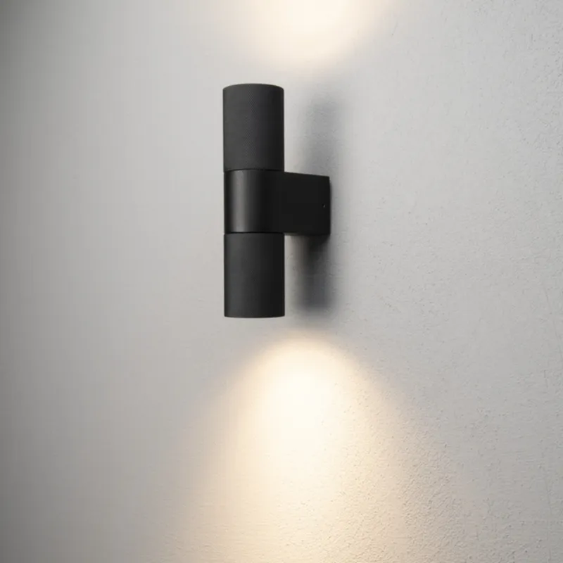 Temi Vägglampa upp/ned LED GU10 Svart med Klart glas