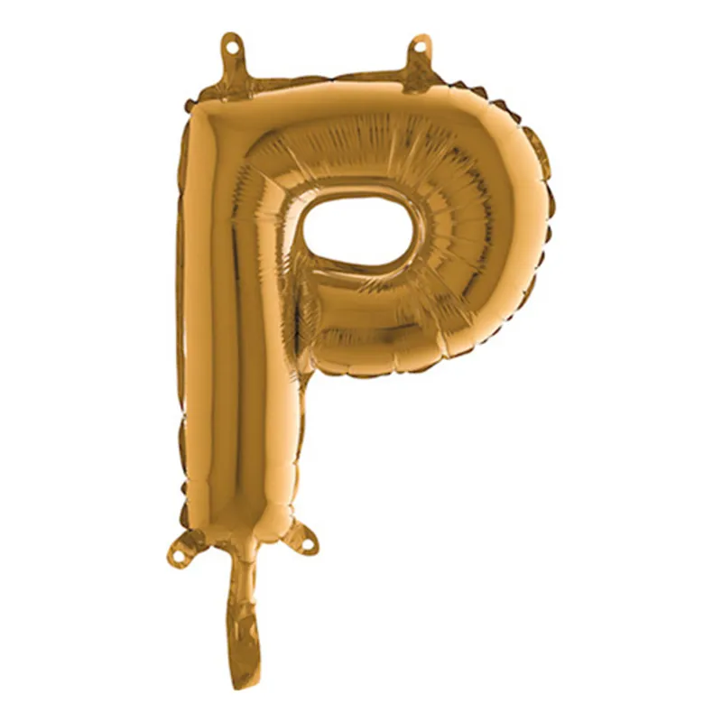 Bokstavsballong Mini Guld – Bokstav P