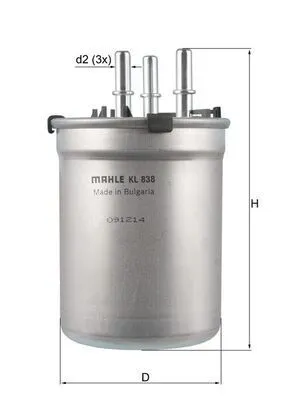 Bränslefilter MAHLE KL 838