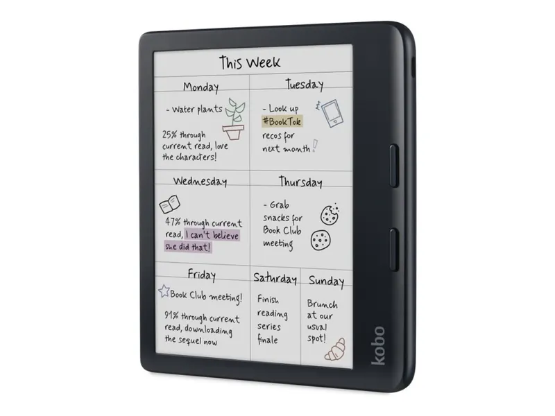 Kobo Libra Colour - eBook-läsare - 32 GB - 7″ färg E Ink Kaleido 3 (1264 x 1680) - pekskärm - Wi-Fi 5, Bluetooth - svart