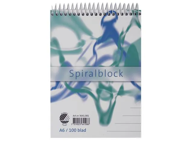 Spiralblock A6 60g 100 blad linjerat 10st
