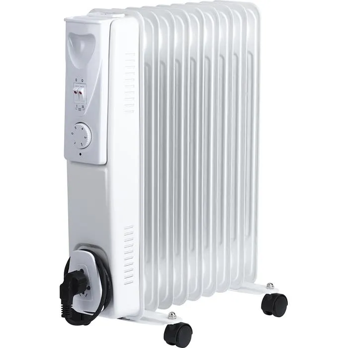 VÄRMEELEMENT OLJEFYLLT 9FLÄNS M HJUL 0-800-1200-2000W | Beijerbygg Byggmaterial