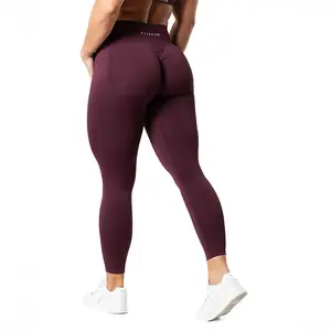 Aura Seamless Scrunch Tights - Fig Red (#8790)