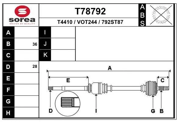 Drivaxel EAI T78792