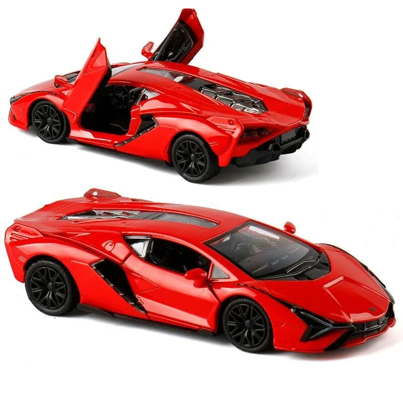 5-tums metallbilsimulering Diecast & leksaksfordon Lamborghini Sian Supercar RMZ city 1:36 Legeringsmodell presenter för barn