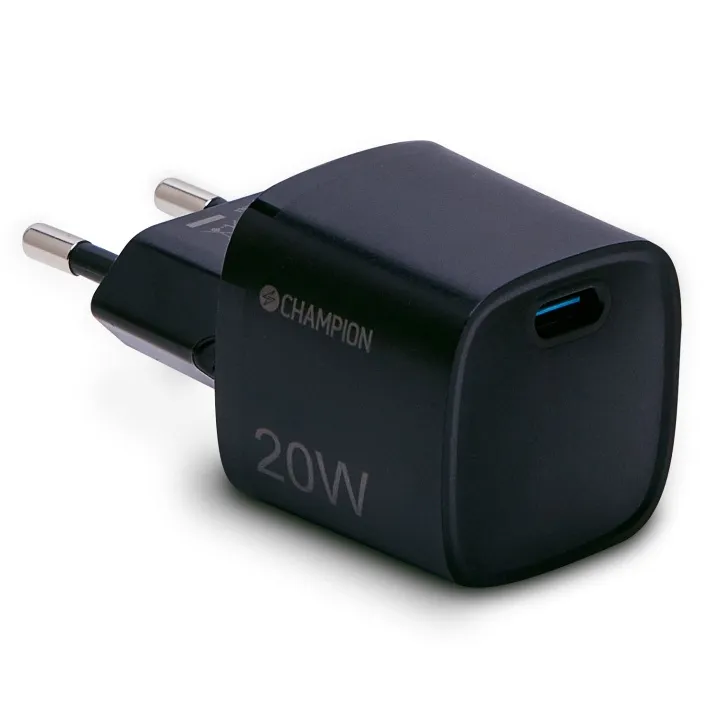 Champion Väggladdare USB-C 20W – Svart