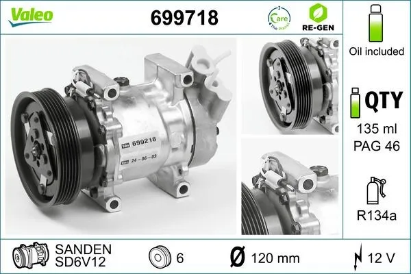 AC-kompressor VALEO 699718