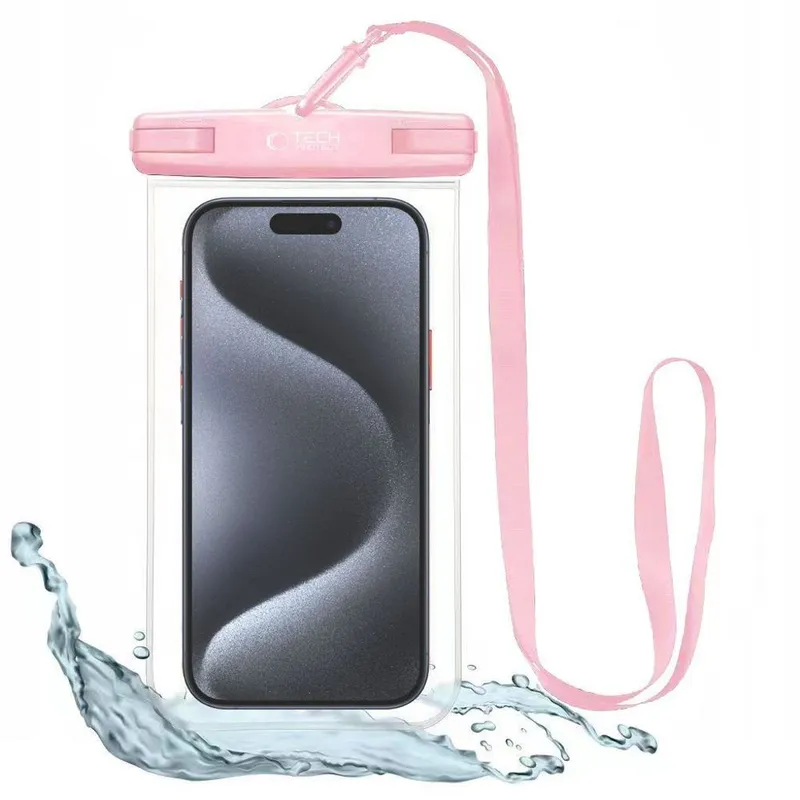 Tech-Protect Waterproof Case UWC7 Waterproof Cover for Devices up to 6.9″ - Pink