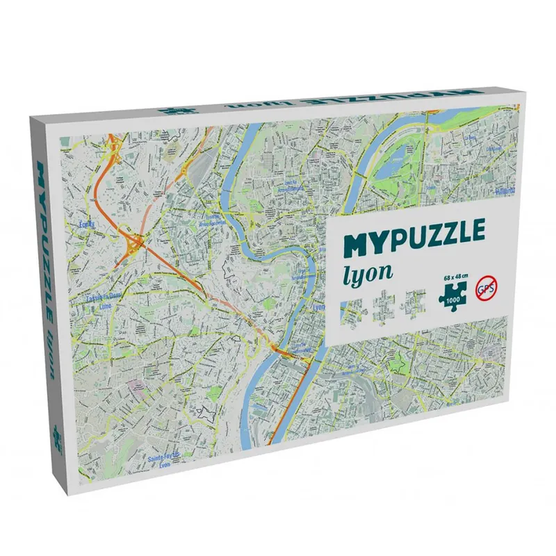 Pussel – City Maps: Lyon 1000 Bitar