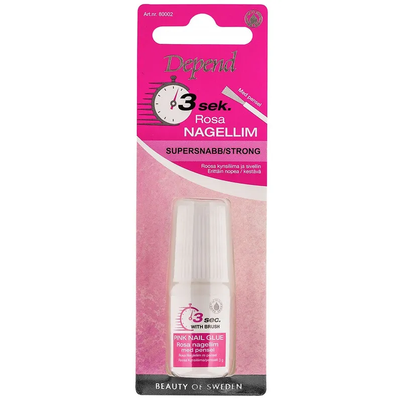 Depend 3 Sec. Pink Nail Glue With Brush