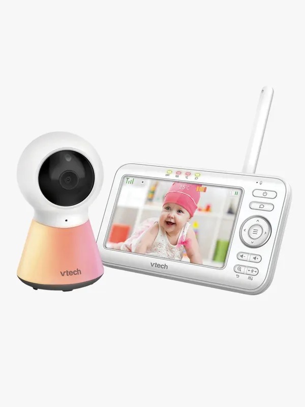 Babyvakt med 5-tums LCD-skärm, nattlampa och tvåvägssamtal