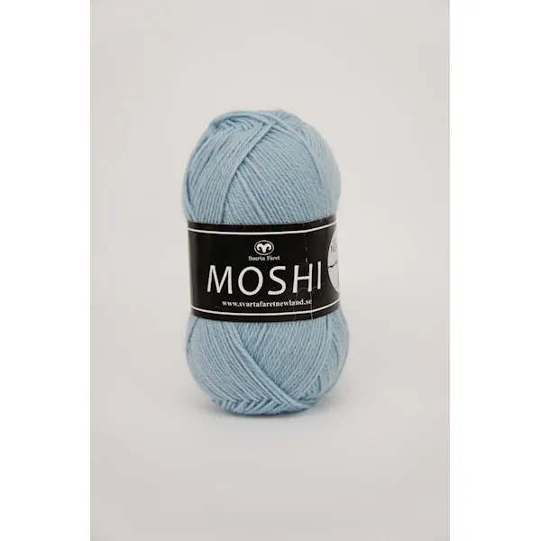 Giva (Moshi) Garn Alpackamix 50 g ljus aqua 74 Svarta Fåret