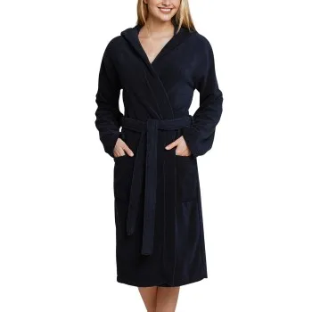 Schiesser Essentials Bathrobe With Hood Marin bomull X-Large Dam