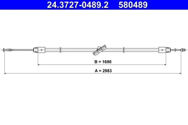 ATE 24.3727-0489.2 Handbromsvajer