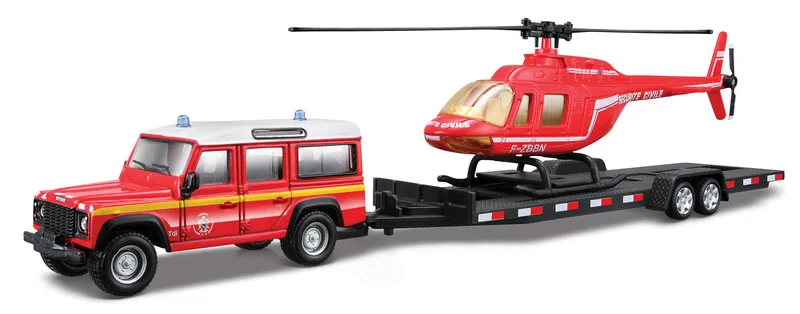 Leksaksfordon – Bil med helikopter på släp