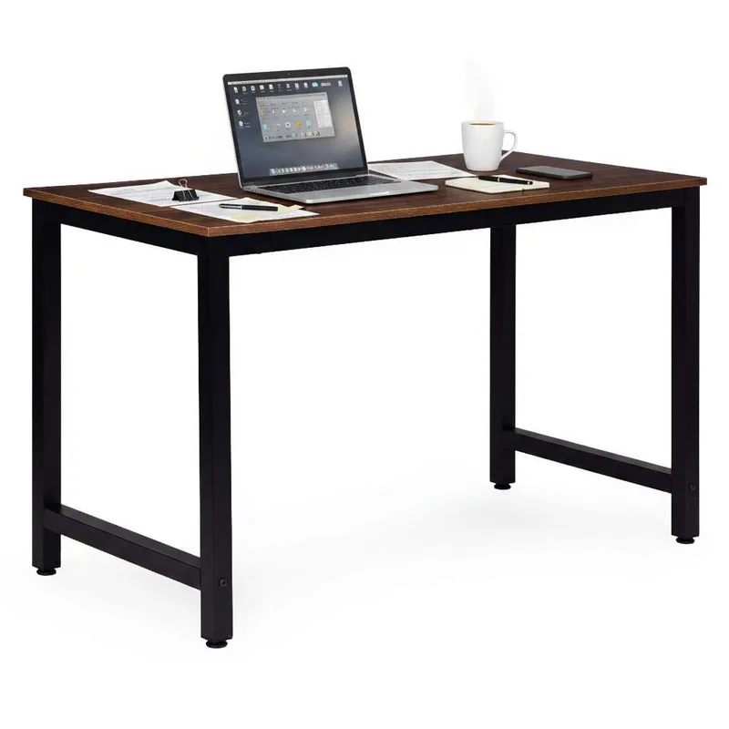 Datorbord 120×60 cm - MDF, metallram, justerbara fötter