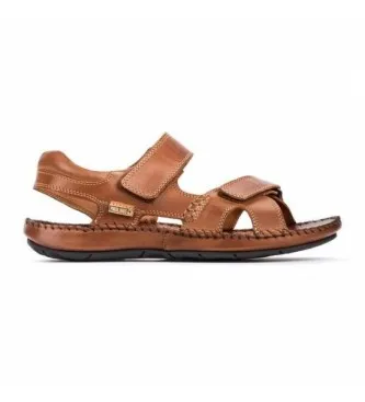 Pikolinos för män. 06J-5818 Sandaler i läder Tarifa brun (41), Hud, Kardborreband, Casual