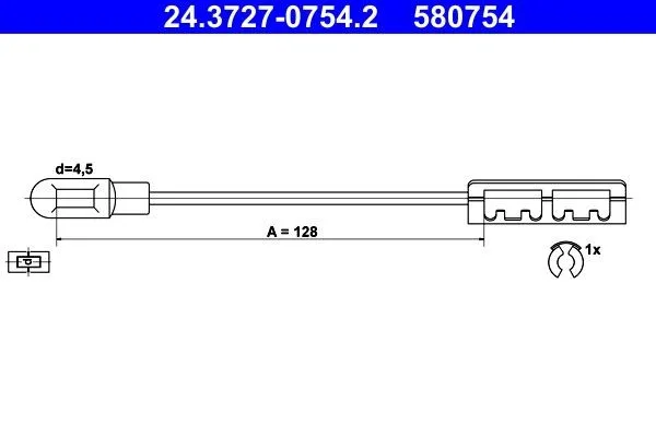 Handbromsvajer ATE 24.3727-0754.2