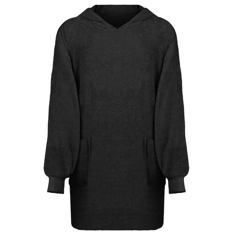 vidaXL Filt-hoodie KINN Svart L Bomull