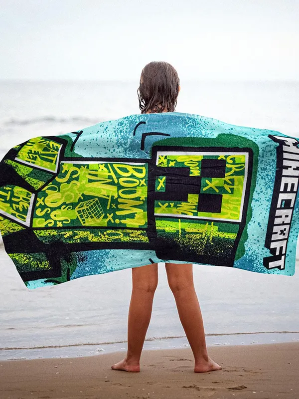 Minecraft Handduk 100% Bomull, Grön