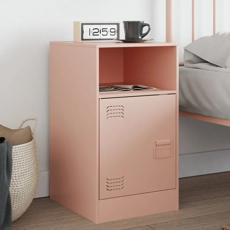 vidaXL Sängskåp rosa 34,5x39x62 cm stål (#6580)
