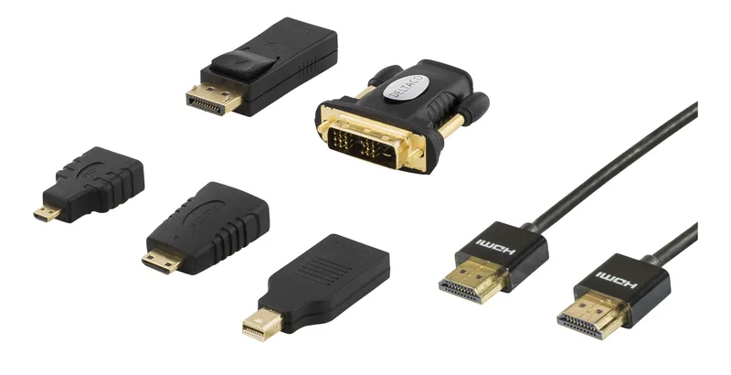 Deltaco HDMI-251 – HDMI cable with Ethernet kit – DisplayPort / HDMI / DVI – 2 m
