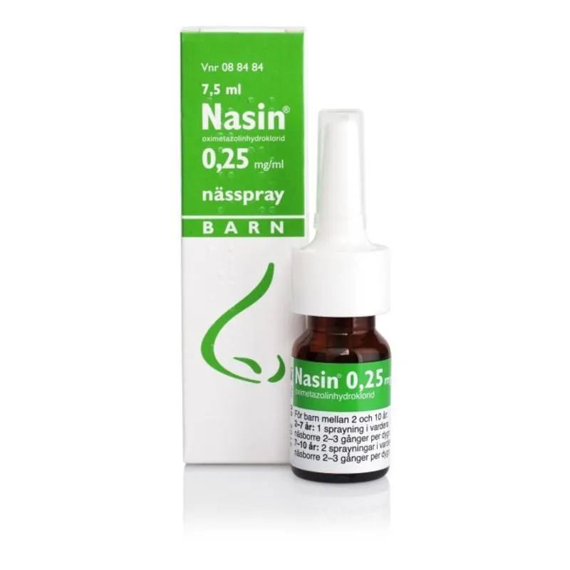 Nasin, nässpray, lösning 0,25 mg/ml 7,5 ml