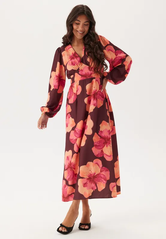 Balloon Sleeve Maxi Dress (#7077)