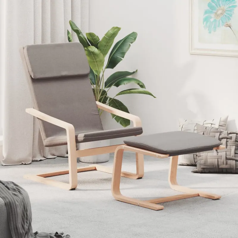 vidaXL Vilstol med fotpall taupe tyg (#4284)