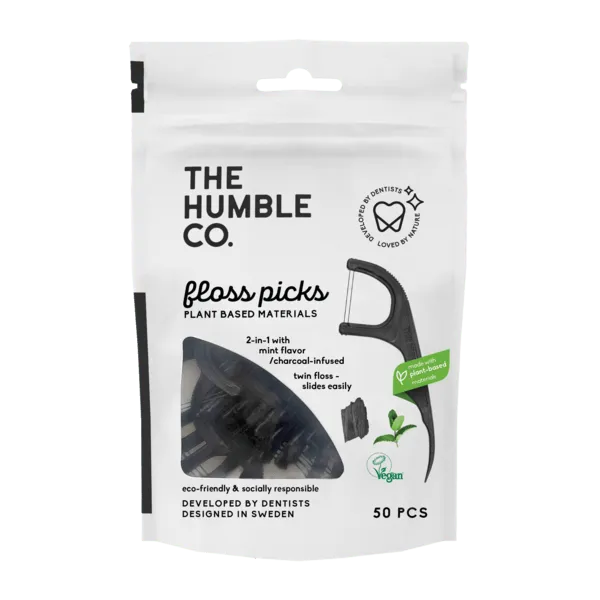 The Humble Co. Humble Dental Floss Picks Charcoal 50 st