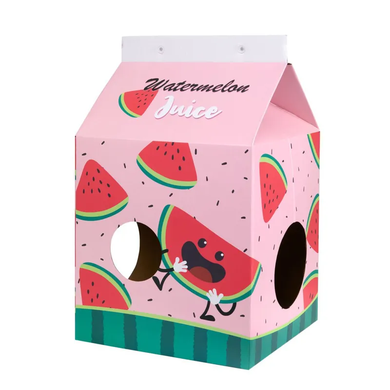 Little&Bigger Juicy Vibes Katthus i Kartong Vattenmelon 55 x 33 x 31 cm
