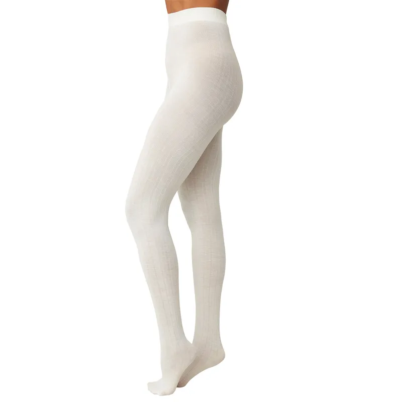 Swedish Stockings Freja Organic Wool Tights Ivory S