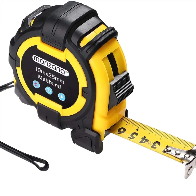 Måttband 10m x 25mm, Stötsäker, Låsfunktion