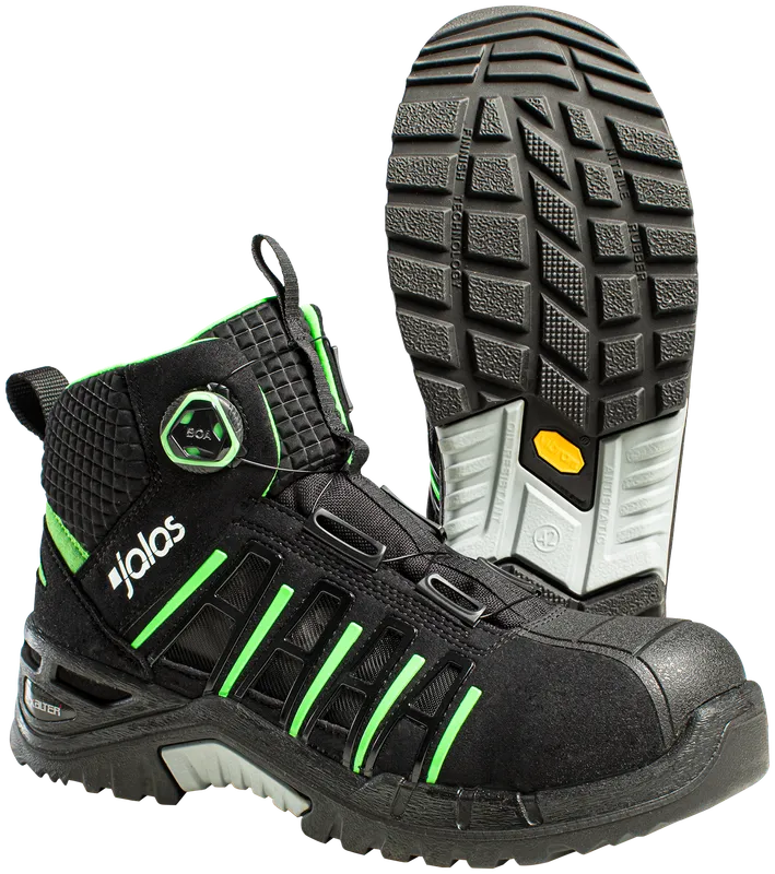 Jalas 9945 Exalter Easyroll Skyddskänga S1P, BOA, svart/lime 35