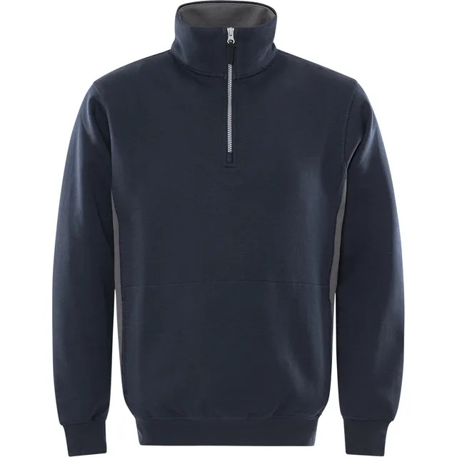 SWEATSHIRT KORT ZIP 1705 DF MARIN/MÖRKGRÅ STL XS | Beijerbygg Byggmaterial